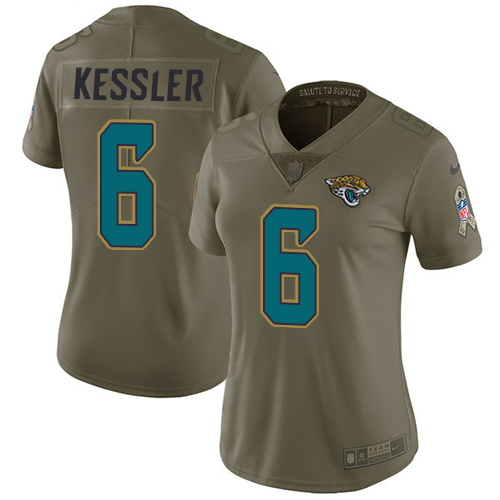 Nike Jacksonville Jaguars #6 Cody Kessler Olive Women Stitched NFL Limited 2017 Salute to Service Jersey->women nfl jersey->Women Jersey